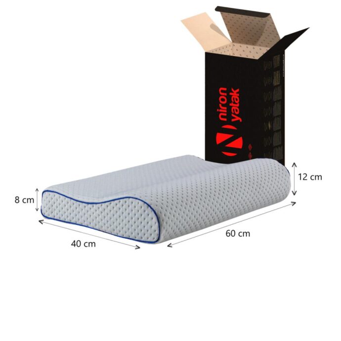 Niron Medico Visco Yastık – Boyun Destekli Ortopedik Visco Yastık 60x40x12 - Görsel 6